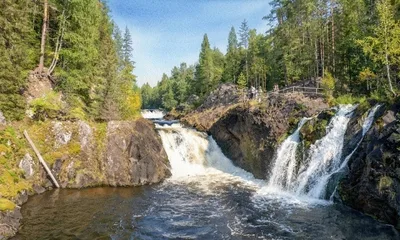 Водопад Кивач — второй по высоте равнинный водопад Европы